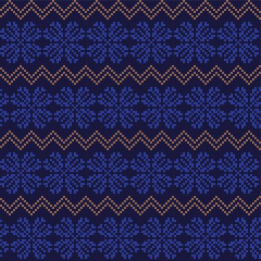 Mavi Noel kar taneleri fuar desenli arka plan moda tekstil, örgü ve grafikleri için uygundur