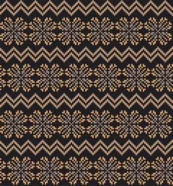 Moda tekstil ürünleri, örgü ve grafikler için uygun kahverengi Noel kar taneleri adası desenli arka plan