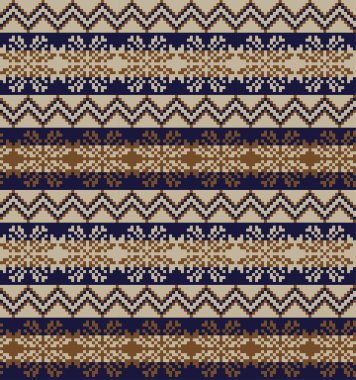 Moda tekstil ürünleri, örgü ve grafikler için uygun kahverengi Noel kar taneleri adası desenli arka plan