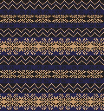 Moda tekstil ürünleri, örgü ve grafikler için uygun kahverengi Noel kar taneleri adası desenli arka plan