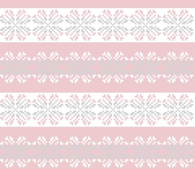 Moda tekstil ürünleri, örgü ve grafikler için uygun pembe Noel kar taneleri adası desenli arka plan