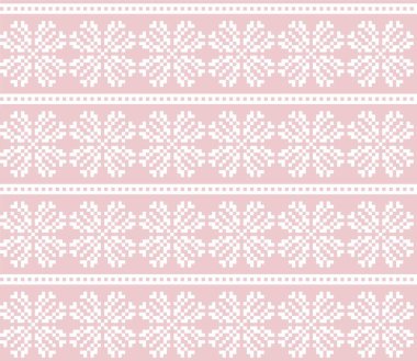 Moda tekstil ürünleri, örgü ve grafikler için uygun pembe Noel kar taneleri adası desenli arka plan