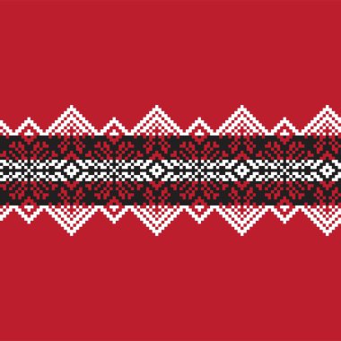 Moda tekstil ürünleri, örgü ve grafikler için uygun kırmızı Noel kar taneleri adası desenli arka plan