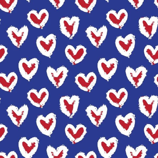 Kırmızı Donanma Kalbi biçimli fırça darbeleri moda tekstil ve grafikleri için kusursuz bir arka plan