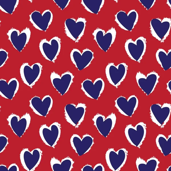 Kırmızı Donanma Kalbi biçimli fırça darbeleri moda tekstil ve grafikleri için kusursuz bir arka plan