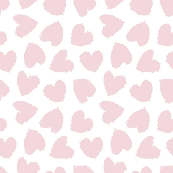 Rosa Corazón Forma Pincelada Sin Costuras Patrón Fondo Para Textiles — Archivo Imágenes Vectoriales
