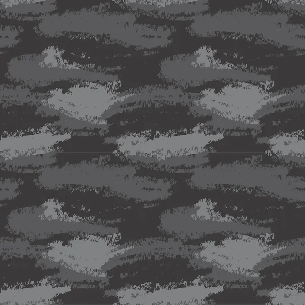 Grey Brush Stroke Camouflage Abstracte Naadloze Patroon Achtergrond Geschikt Voor — Stockvector