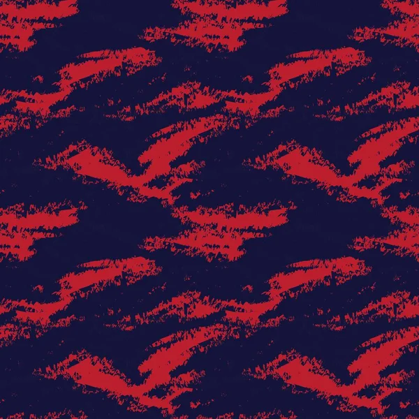 Red Navy Pinsel Stroke Camouflage Abstrakte Nahtlose Muster Hintergrund Geeignet — Stockvektor