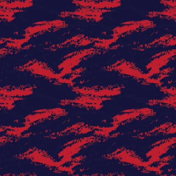 Red Navy Brush Stroke Kamufláž Abstraktní Bezešvé Vzor Pozadí Vhodné — Stockový vektor