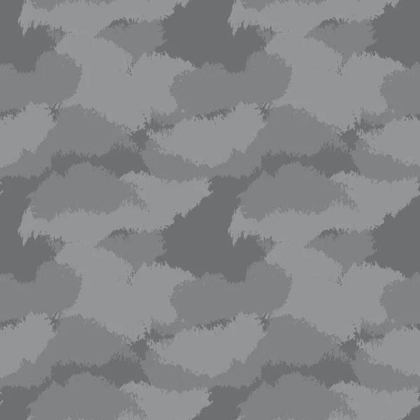 Grau Pinselstrich Camouflage Abstrakte Nahtlose Muster Hintergrund Geeignet Für Modetextilien — Stockvektor