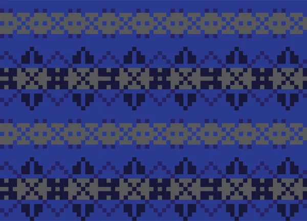 Modrý Vánoční Veletrh Ostrov Vzor Pozadí Pro Módní Textil Pleteniny — Stockový vektor