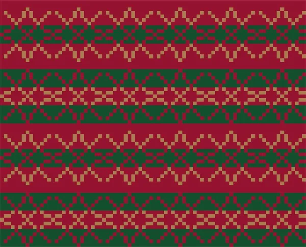 Christmas Snowflake Fair Isle Pattern Background Suitable Fashion Textiles Knitwear — Stock Vector