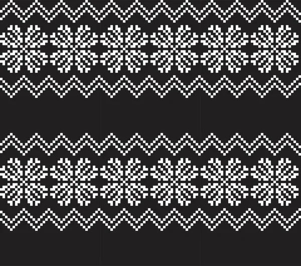 Чорно Білий Різдвяний Ярмарок Сніжинки Острівний Фон Підходить Модного Текстилю — стоковий вектор