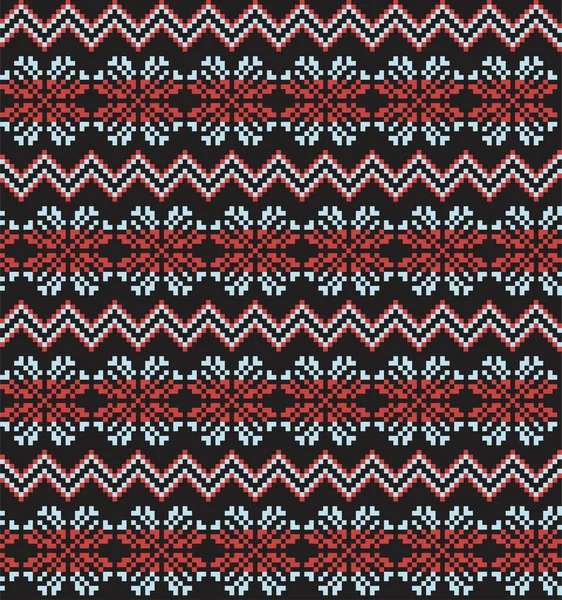 Red Navy Karácsonyi Hópehely Vásár Szigetminta Háttér Alkalmas Divat Textil — Stock Vector
