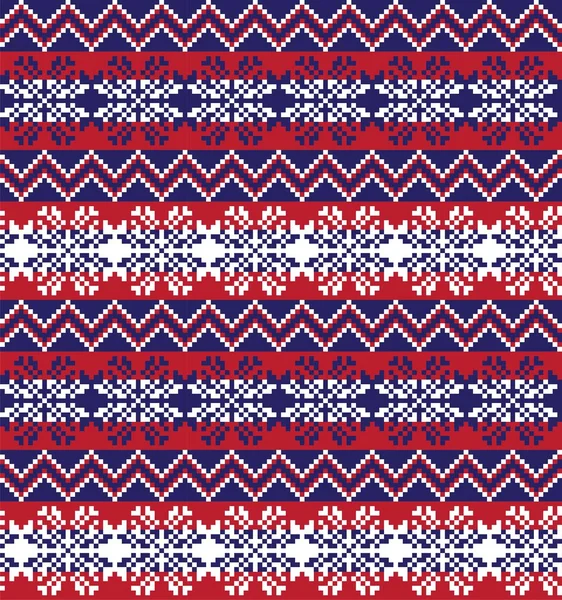 Rode Marine Kerst Sneeuwvlok Kermiseiland Patroon Achtergrond Geschikt Voor Mode — Stockvector