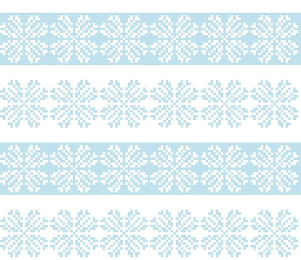 Ice Blue Christmas Snowflake Fair Isle Pattern Background Knitwear Graphics — 스톡 벡터