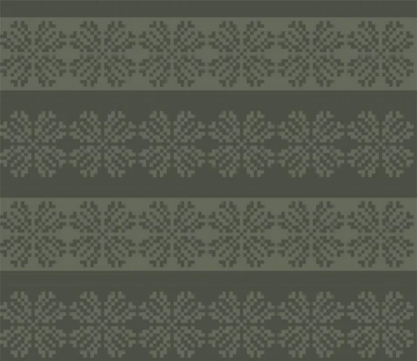 Green Christmas Snowflake Fair Isle Pattern Background Suitable Fashion Textiles — Stock Vector