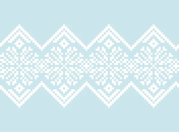 Ice Blue Christmas Snowflake Fair Isle Μοτίβο Φόντο Κατάλληλο Για — Διανυσματικό Αρχείο