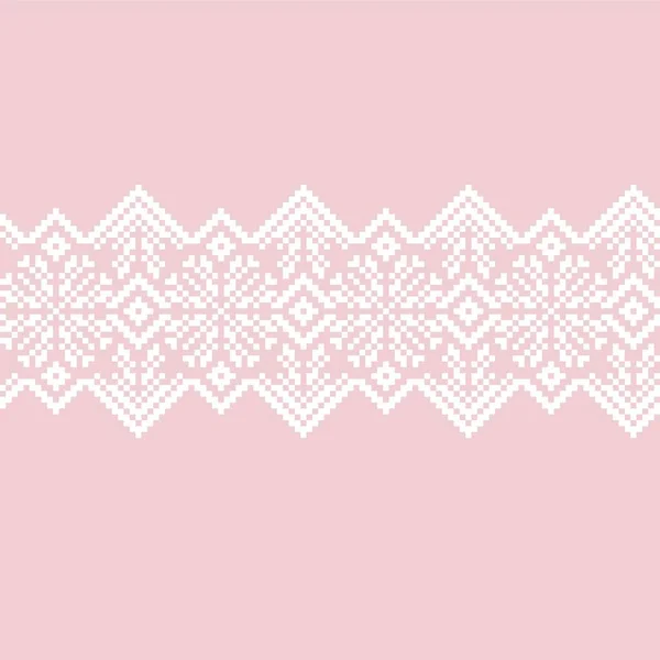 Pink Christmas Snowflake Fair Isle Pattern Background Suitable Fashion Textiles — Stock Vector
