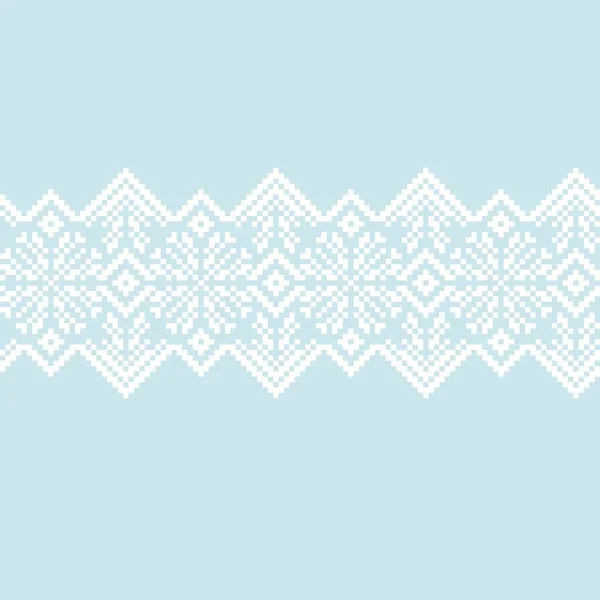 Hielo Azul Navidad Copo Nieve Feria Isla Patrón Fondo Adecuado — Vector de stock