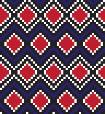 Kırmızı Argyle, elmas şekilli kusursuz arkaplan moda tekstil, örgü, grafik için uygun