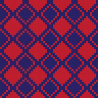 Kırmızı Argyle, elmas şekilli kusursuz arkaplan moda tekstil, örgü, grafik için uygun