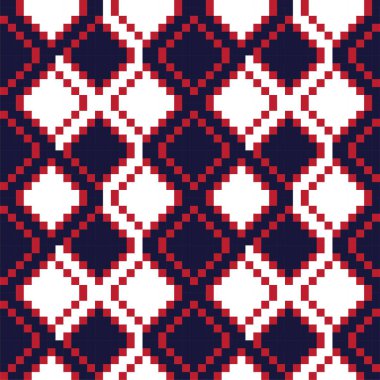 Kırmızı Argyle, elmas şekilli kusursuz arkaplan moda tekstil, örgü, grafik için uygun