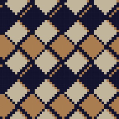 Kahverengi Argyle, elmas şekilli, desensiz arka plan moda tekstili, örgü, grafik için uygun.
