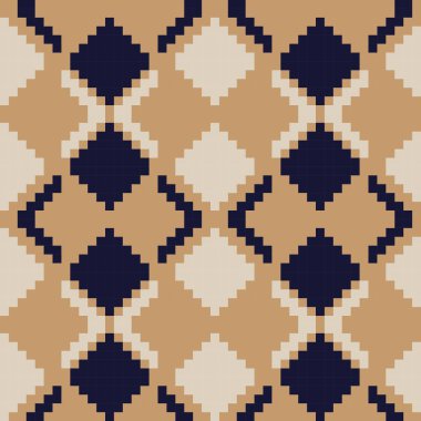 Kahverengi Argyle, elmas şekilli, desensiz arka plan moda tekstili, örgü, grafik için uygun.