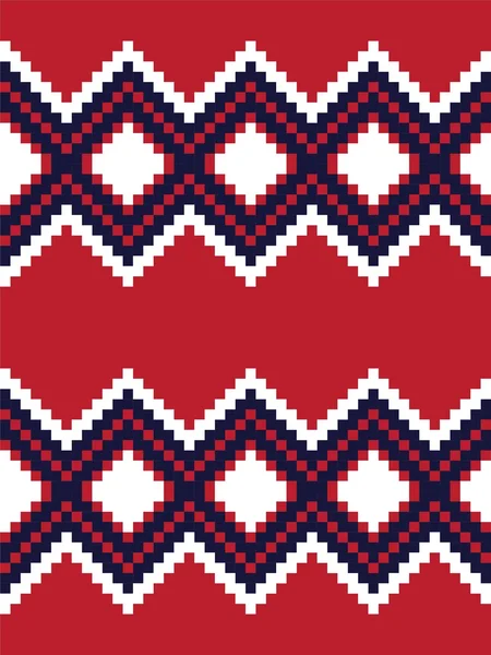 红色拱形 菱形无缝图案背景 适合流行纺织品 针织物 — 图库矢量图片