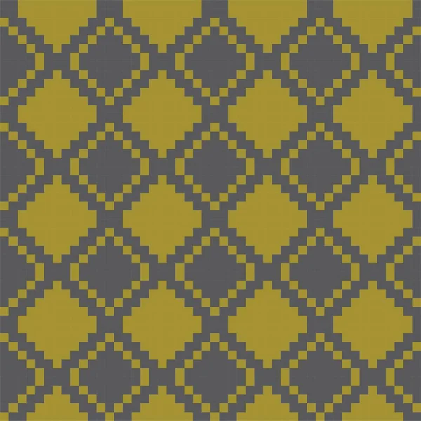 芥末拱形 菱形无缝图案背景 适合流行纺织品 针织物 — 图库矢量图片