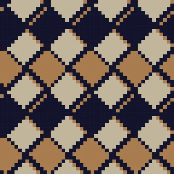 Brown Argyle Diamond Shape Seamless Pattern Background Knitwear Graphics — 스톡 벡터