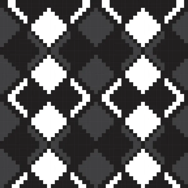 Bianco Nero Argyle Forma Diamante Senza Cuciture Modello Sfondo Adatto — Vettoriale Stock