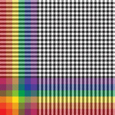 Gökkuşağı Ekoseli, kareli, ekose desenli moda tekstil ve grafikleri için uygun