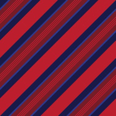 Moda tekstili ve grafikleri için uygun kırmızı ve mavi köşegen çizgili dikişsiz arkaplan