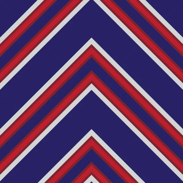 Rosso Blu Chevron Diagonale Righe Senza Cuciture Modello Sfondo Adatto — Vettoriale Stock