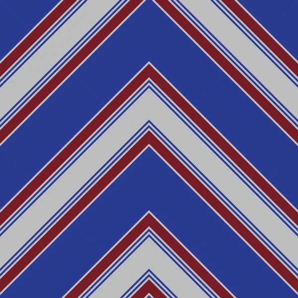 Rosso Blu Chevron Diagonale Righe Senza Cuciture Modello Sfondo Adatto — Vettoriale Stock