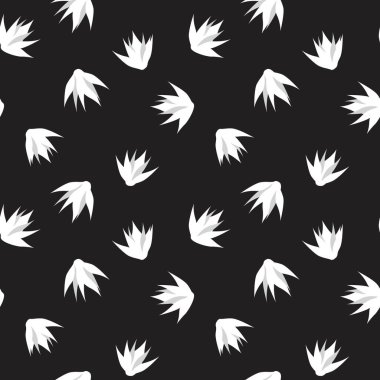 Siyah ve Beyaz Çiçek fırça darbeleri moda baskıları, grafikler, arka planlar ve el sanatları için pürüzsüz desenli arka plan