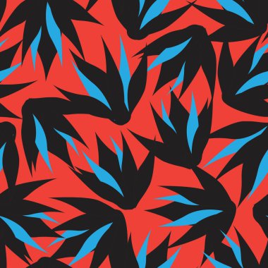 Turuncu çiçekli fırça darbeleri moda baskıları, grafikler, arka planlar ve el sanatları için pürüzsüz desenli arka plan