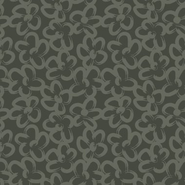 Yeşil çiçekli fırça darbeleri moda baskıları, grafikler, arka planlar ve el sanatları için pürüzsüz desenli arka plan
