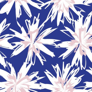 Pembe ve Donanma çiçek fırçası darbeleri moda baskıları, grafikler, arka planlar ve el sanatları için kusursuz desenli arka plan