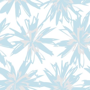 Gökyüzü Mavi Çiçek fırça darbeleri moda baskıları, grafikler, arka planlar ve el sanatları için pürüzsüz desen arkaplanı