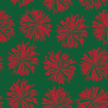 Noel çiçekli fırça darbeleri moda baskıları, grafikler, arka planlar ve el sanatları için pürüzsüz desenli arka plan