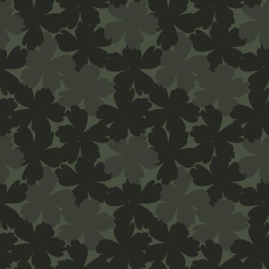 Yeşil çiçekli fırça darbeleri moda baskıları, grafikler, arka planlar ve el sanatları için pürüzsüz desenli arka plan