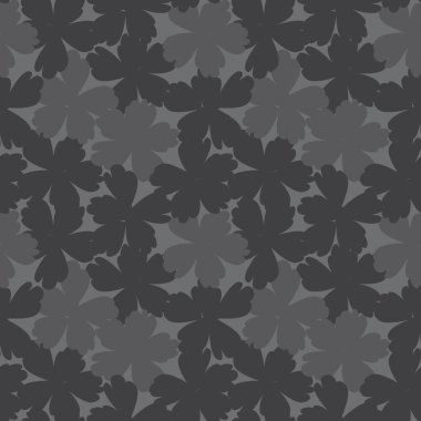 Gri çiçekli fırça darbeleri moda baskıları, grafikler, arka planlar ve el sanatları için pürüzsüz desenli arka plan