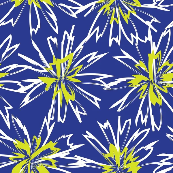 Blue Floral Pinselstriche Nahtlose Muster Hintergrund Für Modedrucke Grafiken Hintergründe — Stockvektor