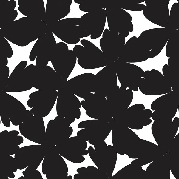 Coups Pinceau Floral Noir Blanc Fond Motif Sans Couture Pour — Image vectorielle