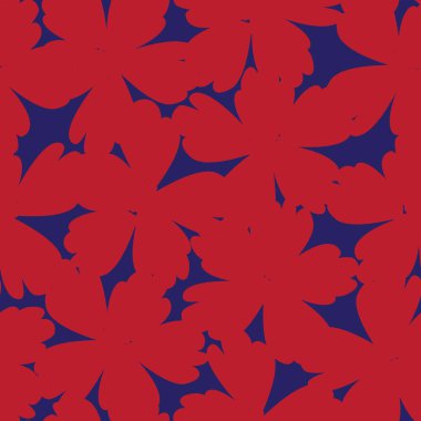 Kırmızı çiçekli fırça darbeleri moda baskıları, grafikler, arka planlar ve el sanatları için pürüzsüz desenli arka plan