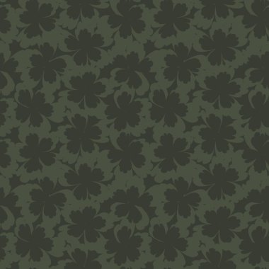 Yeşil çiçekli fırça darbeleri moda baskıları, grafikler, arka planlar ve el sanatları için pürüzsüz desenli arka plan