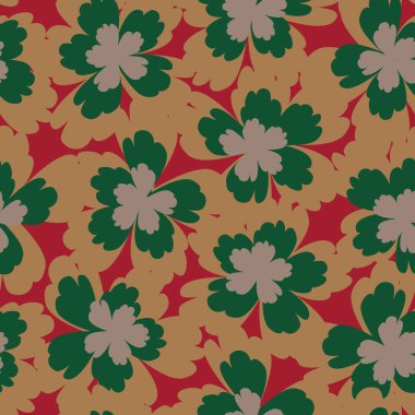 Noel çiçekli fırça darbeleri moda baskıları, grafikler, arka planlar ve el sanatları için pürüzsüz desenli arka plan